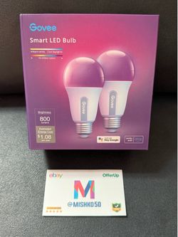 Govee Smart Light Bulbs WiFi & Bluetooth Color Changing Light Bulbs Music Sync 16 Million DIY Colors RGBWW Color Work with Alexa Google
