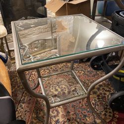 Metal And Glass Table 