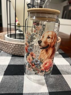 Golden Retriever glass cup