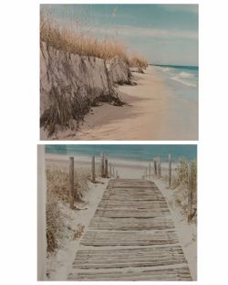 Framed Coastal Beach Wall Art (Set of 2) 9"x11"