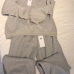 Quarter zip Alo set (grey)