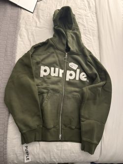 Purple Brand Dark Green Full Zip Hoodie 