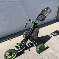 Caddytek Golf Push Cart 3-Wheeler Light Weight with utility bag no brake