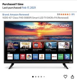 Vizio 43in Smart TV (Price Negotiable) ( Pickup Only)
