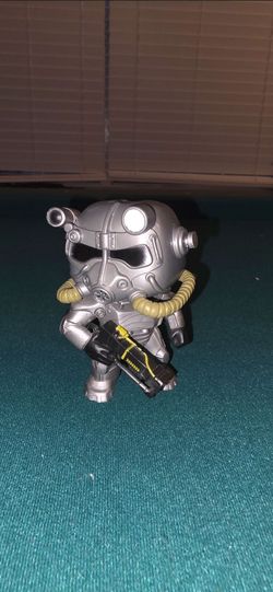 Funko Pop! Vinyl Fallout Power Armor Painted Silver/Yellow/Black Figure Loose