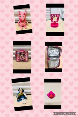 Minnie Mouse. backyardigans. Uniqua. Lonchera de Minnie Mouse. Espejo de Hello Kitty. Ada mágica.