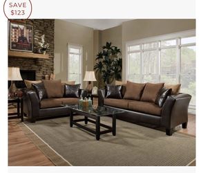 New Chocolate Couch And Loveseat Set! Sofa sectional saves here