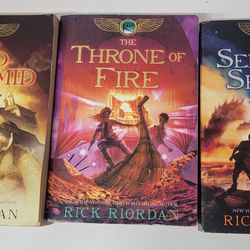 Lot of 3 Rick Riordan The Throne of Fire, The Red Pyramid,  The Serpent's Shadow