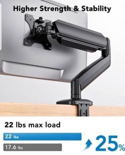 Single Monitor Mount, Adjustable Monitor Arm for 13–34 Inch Screen Up to 22lbs