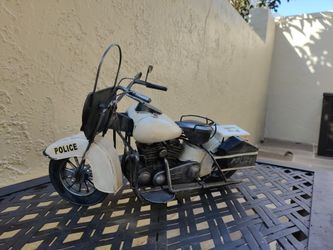 Police Motorcycle Metal Display Piece