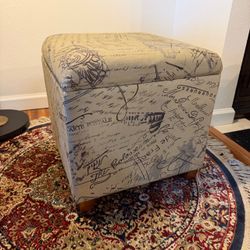 Gray Patterned Ottoman
