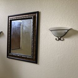 1 Mirror And 2 Wall Lights