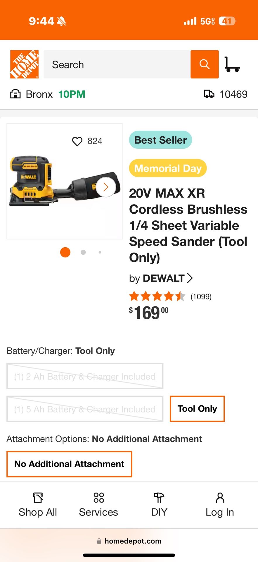 20v Max Xr Cordless Brushless 1/4 Sheet Variable Speed Sand