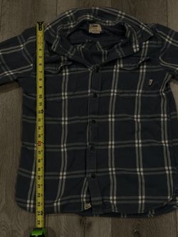 Vans Navy Blue Plaid Flannel Button-Up