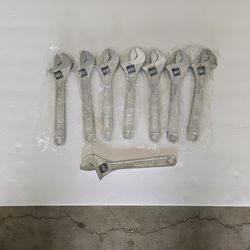 8 Inch, Adjustable Wrench. 8 Pc Set