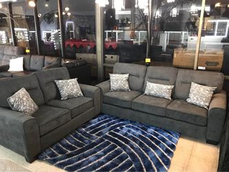 Gray Fabric 2pc sofa set  Chenille material financing available