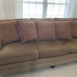 Brown Sofa And Chair And A Half Set
