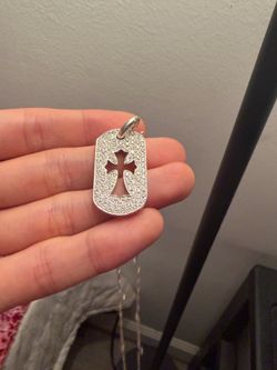 Chrome hearts dog tag diamond paved