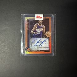 2025-26 Topps Flagship Kevin Durant On-Card Auto Orange Rainbow 15/25 TFRA-KD