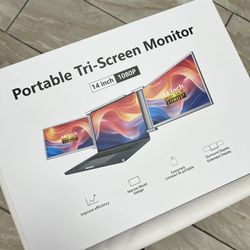 Portable Monitor For Laptop Computer Tri Screen Monitor 14”