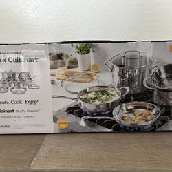 NEW Cuisinart Chef’s Classic 11-Piece Stainless Steel Cookware Set – Sealed