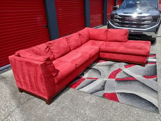 Red L Shaped Sectional Couch