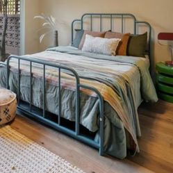 Full Size Bed, unused, with foam mattress, bedding  and pillows