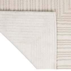 Calvin Klein Ck024 Irradiant Geometric Ivory 7'10" x 9'10" Area Rug, Easy Cleaning, Non Shedding