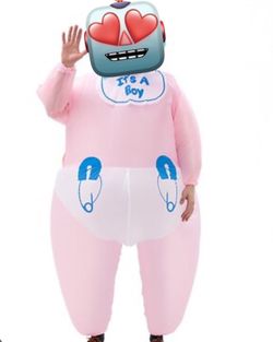 Baby boy inflatable costume for adult