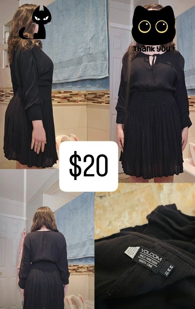 Volcom Black Short Flowy Dress