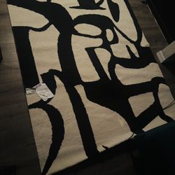 BrandNew 5x8 Matte Black & White Area Rug 