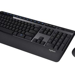 Logitech MK345 Wireless Combo Full-Sized Keyboard with Palm Rest and Comfortable Right-Handed Mouse, 2.4 GHz Wireless USB Receiver, Compatible with PC