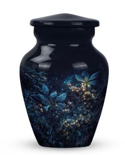 3” Blue Flowers Urn