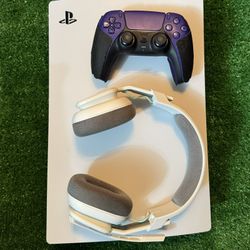 PlayStation 5 Digital With Purple Controller And Astro A10 Headset USED But Works Perfectly