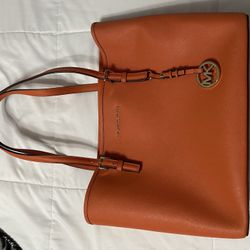 Burnt Orange Michael Kors Tote Bag