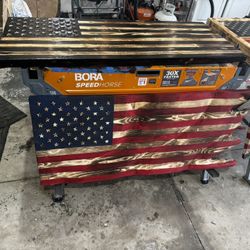 Wooden Wavy American Flag