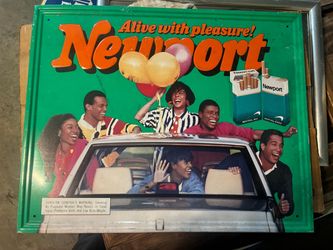 Vintage Newport Cigarettes Tin Advertising Sign