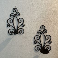 Metallic Candle Holder Wall Art Pair 