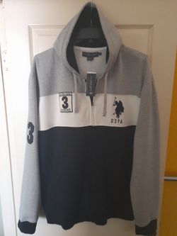 *"U.S. POLO ASSN." 🇺🇸 ~ 《U.S.P.A.》 - 'United States Polo Association' / Jacket with Integrated-HooD / Tri-CoLor / Men'z / Size = 2XL / (NEW) !"*