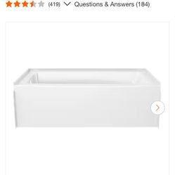 Delta Classic 500 60 in. x 32 in. Alcove Deep Soaking Bathtub with Left Drain in High Gloss White