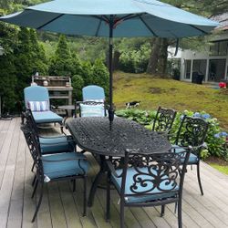 Fortunoff Outdoor Patio Dining Set And Chaise Lounge Chairs And