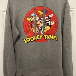 LOONEY TUNES Hoodie Hooded Sweatshirt S/CH Gray Officially Licensed Jerry Leigh