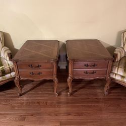 Pair Of Vintage Bassett Furniture French Provincial Side/End Tables  