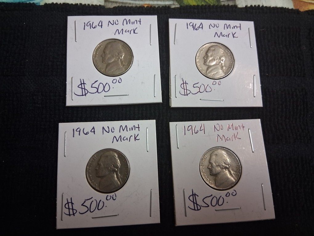 THESE ARW RARE 1964 NO MINT MARK NICKLES