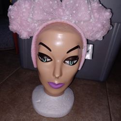 Disney Minnie Mouse pink sparkly heart Bow Ears Headband 