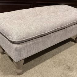 Gray/cream Fabric Bench