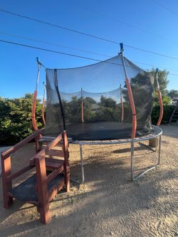 14 foot Trampoline with stairs