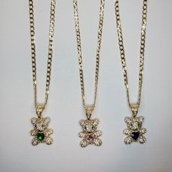 Hermosos Set De Ositos En Oro Laminado.
