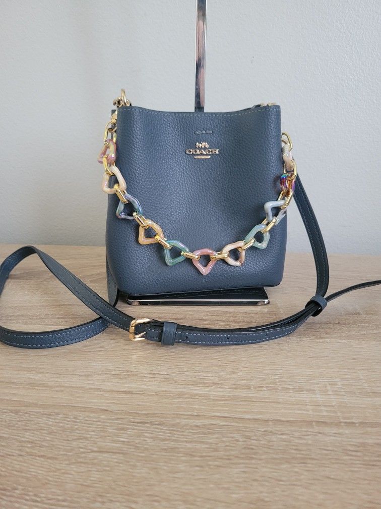 Coach Mini Leather Bucket Crossbody