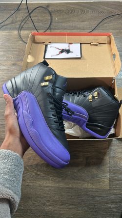 Air Jordan 12 Retro Black Purple Gold